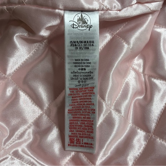 Disney Varsity Jacket Womens Mickey Mouse Pink Black Disneyland Lined Zip NEW - Picture 12 of 16